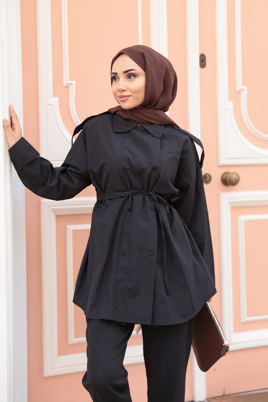 Trenç Gömlek Siyah