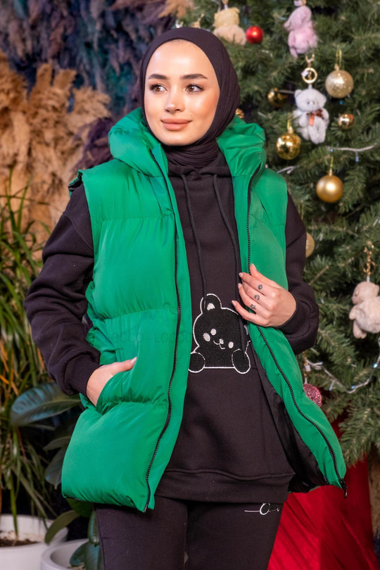 Uygun Fiyatlı UC CEPLI KAPSONLU YELEK YESIL | Loccomoda.com 