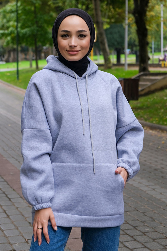 Uygun Fiyatlı UC IP KAPSONLU SWEAT GRI | Loccomoda.com 