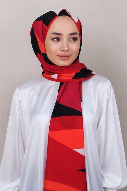 Uygun Fiyatlı UCGEN DESEN TWIL SAL KIRMIZI | Loccomoda.com 