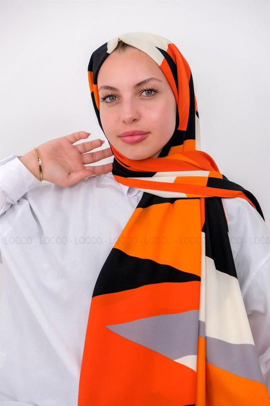 Uygun Fiyatlı UCGEN DESEN TWIL SAL TURUNCU | Loccomoda.com 