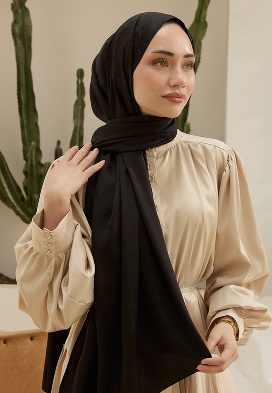 Wove Desen Şal Siyah