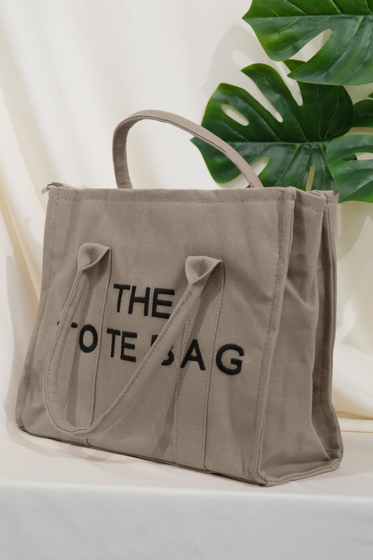 Yazı Baskılı Çanta Vizon