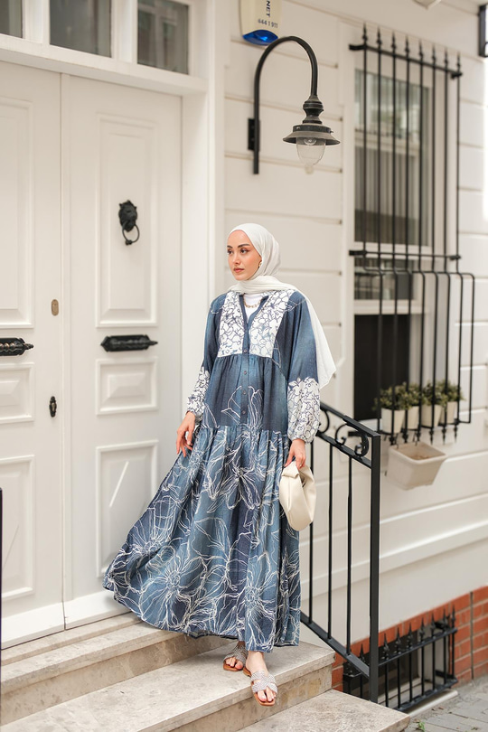 Yeliz Model Elbise Mavi