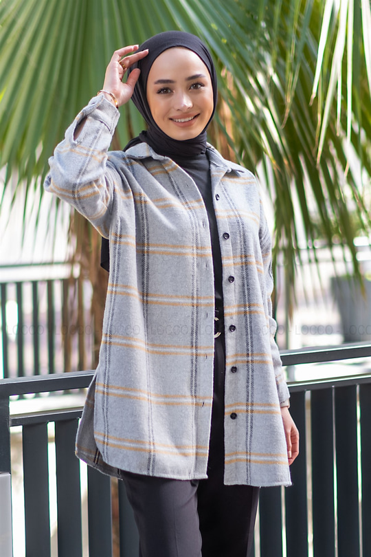 Uygun Fiyatlı YIRTMACLI TIVIT GOMLEK GRI | Loccomoda.com 