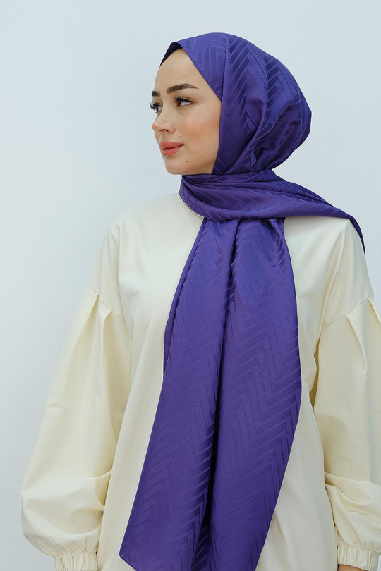 Zigzag Desen Şal Mor