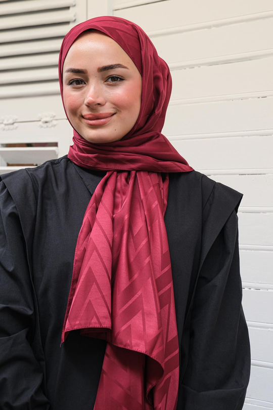 Zikzak Desen Şal Mürdüm