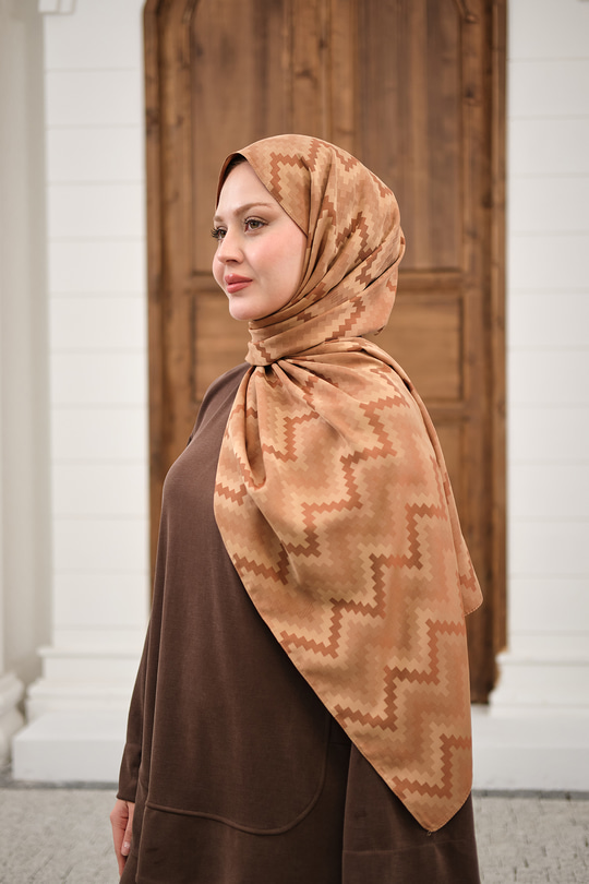 Zikzak Desen Şal Taba