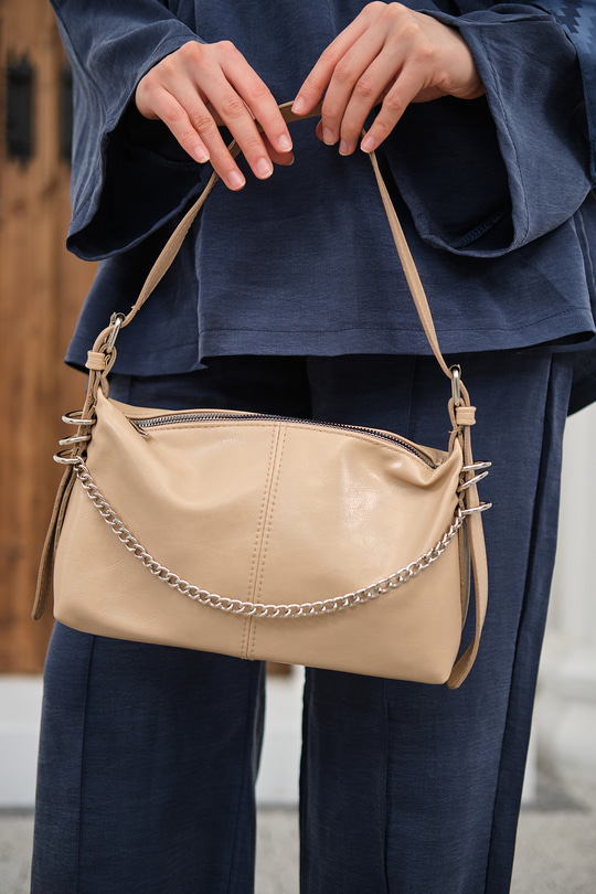 Zincir Detay Çanta Vizon