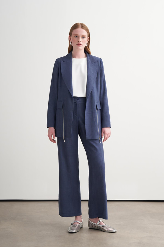 FERMUAR DETAYLI BLAZER CEKET TAKIM