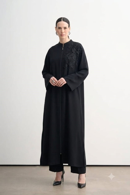 ORGANZE ÇİÇEK NAKIŞLI  FERACE