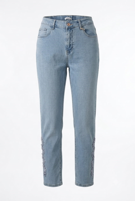 PAÇASI NAKIŞ DETAYLI MOM JEAN