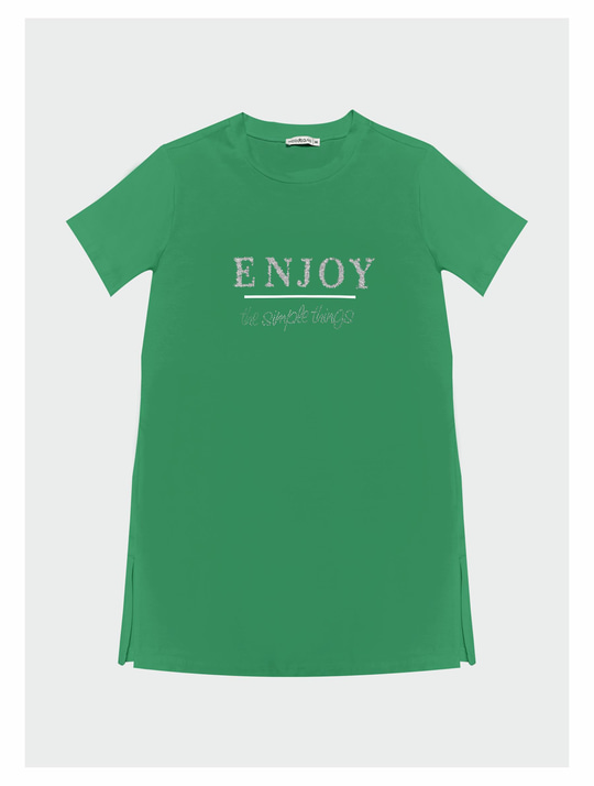YAZILI TAŞLI BASKILI T-SHIRT