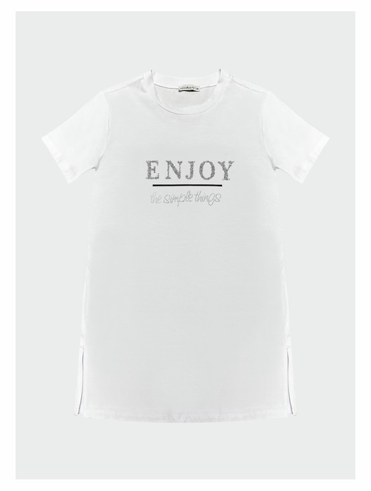 YAZILI TAŞLI BASKILI T-SHIRT