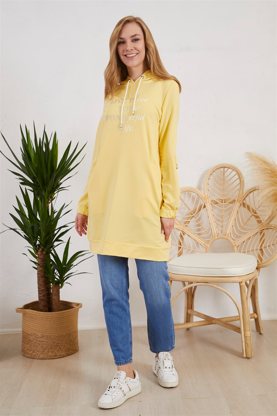 CEP AKSESUARLI BASKILI SWEATSHIRT