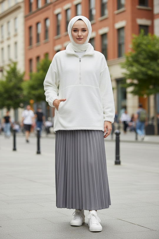 FERMUARLI BİYELİ PELUŞ SWEAT