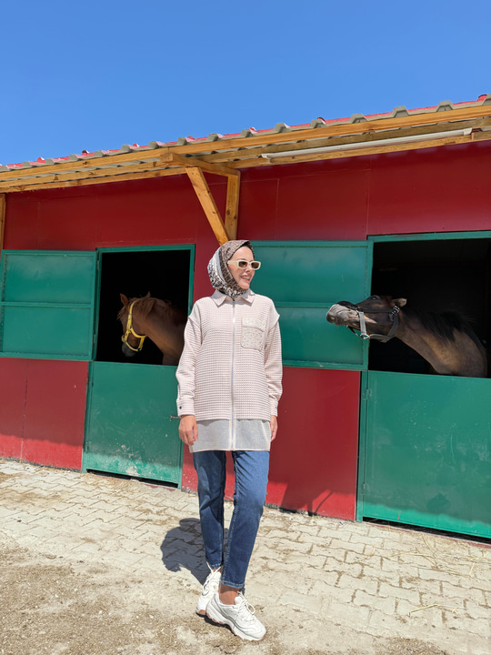 FİLE DETAYLI FERMUARLI GÖMLEK