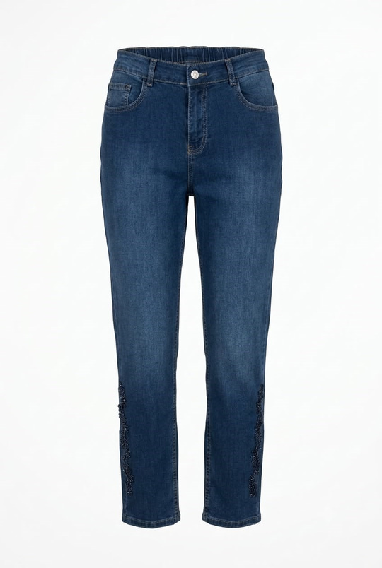 PAÇASI NAKIŞ DETAYLI MOM JEAN