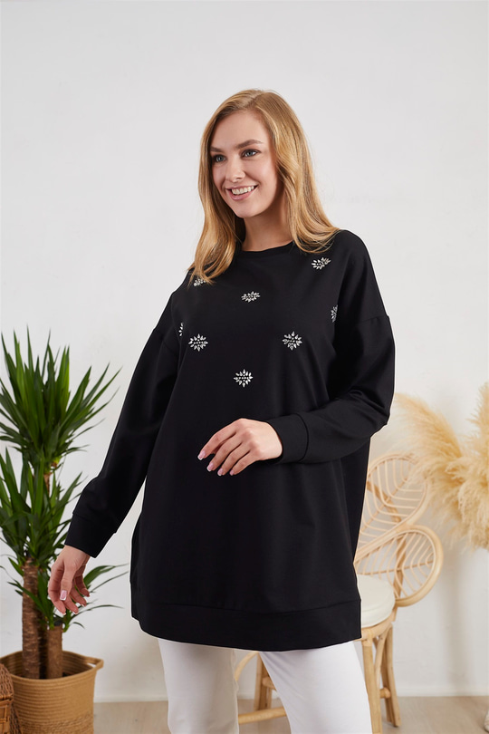 TAŞ DETAYLI SWEATSHIRT