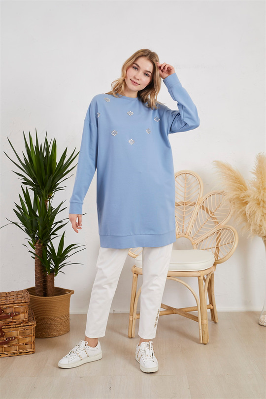TAŞ DETAYLI SWEATSHIRT
