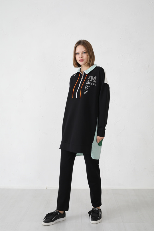 YARIM FERMUARLI SWEATSHİRT