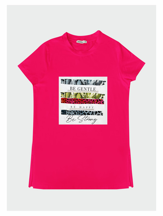 YAZILI RENKLİ BASKILI T-SHIRT