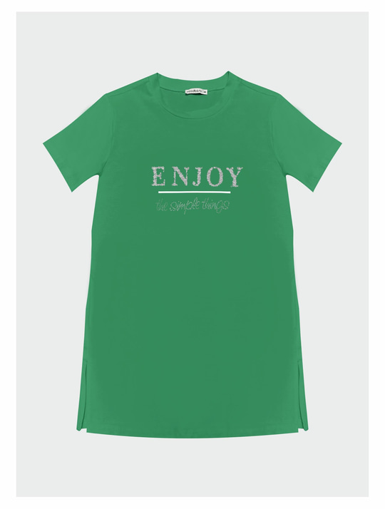 YAZILI TAŞLI BASKILI T-SHIRT