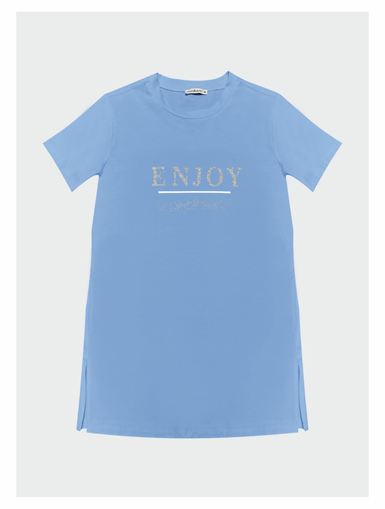 YAZILI TAŞLI BASKILI T-SHIRT