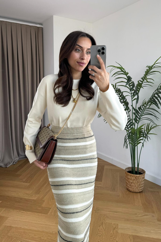 MNG Ekru Çelik Triko