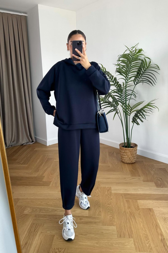 Storm Lacivert Modal Sweatshirt Pantolon Takım