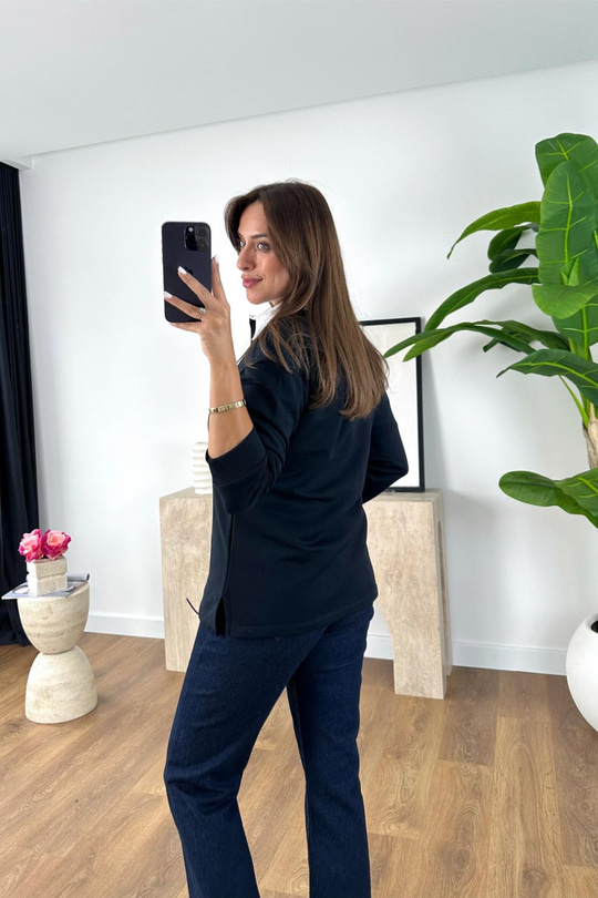 Jola Antrasit Yaka Detaylı Sweatshirt