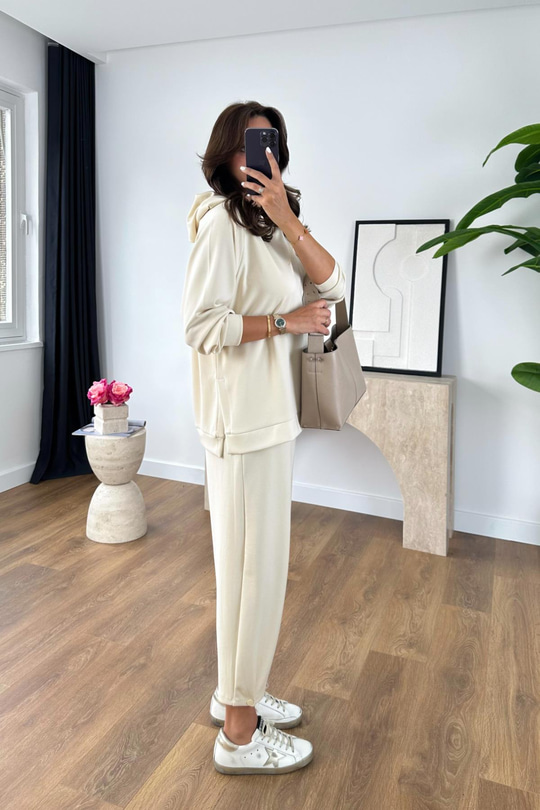 Nowse Ekru Sweat Pantolon Modal Takım