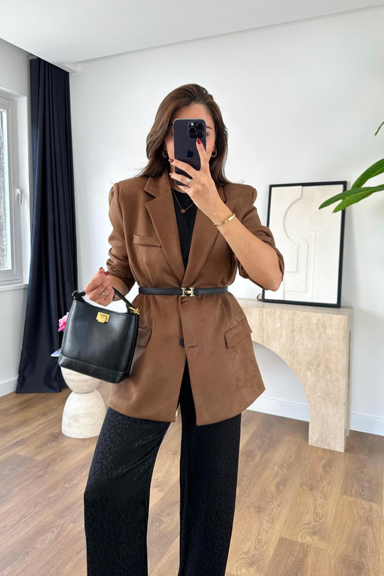 Larson Taba Astar Detaylı Blazer Ceket