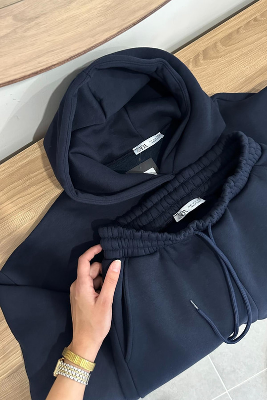 ZR Fonda Lacivert Sweatshirt Eşofman Takım