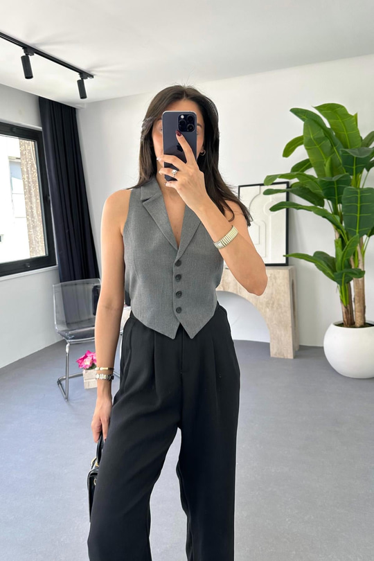 Viro Füme Cut Out Yelek