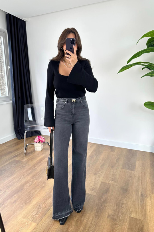 MD Fita Koyu Antrasit Straight Jean