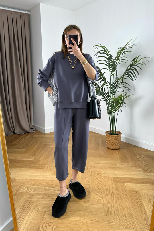 Tyren Antrasit Gömlek Detaylı Modal Sweatshirt