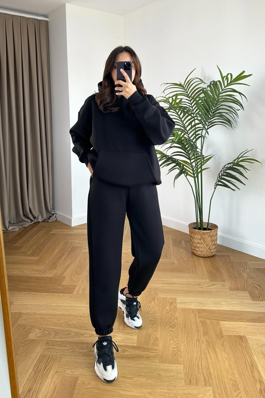 ZR Fonda Siyah Sweatshirt Eşofman Takım