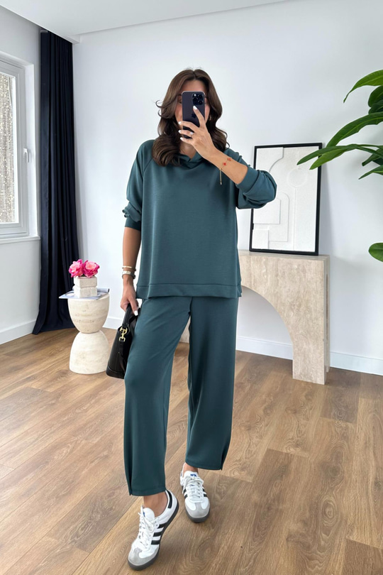 Nowse Zümrüt Yeşili Sweat Pantolon Modal Takım