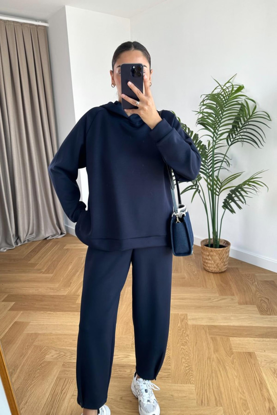 Storm Lacivert Modal Sweatshirt Pantolon Takım