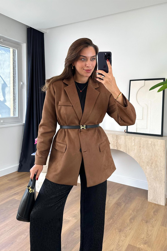 Larson Taba Astar Detaylı Blazer Ceket