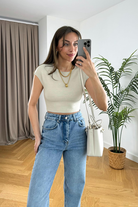 Luly Taş Çelik Crop Top