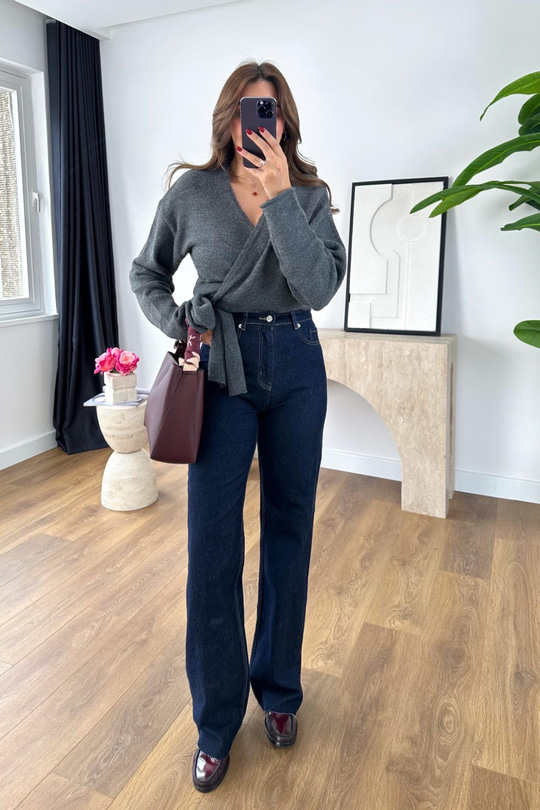 ZR Losa Koyu Lacivert Straight Jean