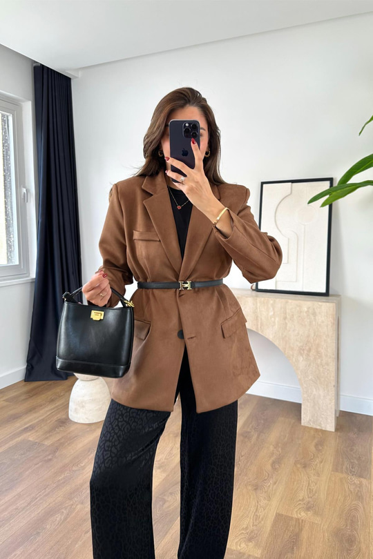 Larson Taba Astar Detaylı Blazer Ceket