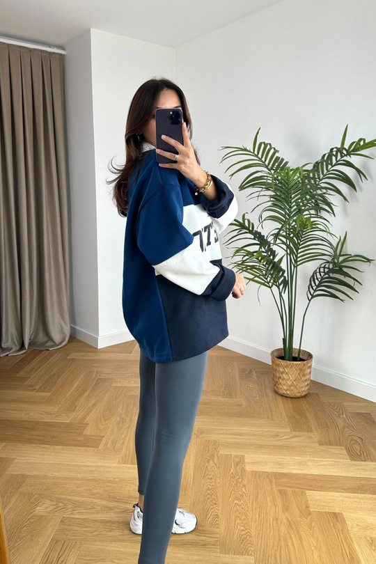 Athletic Polo Yaka Düğme Detaylı Sweatshirt 
