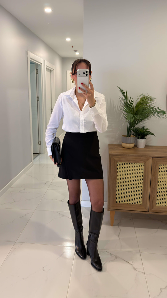Adris Siyah Premium Şort Etek