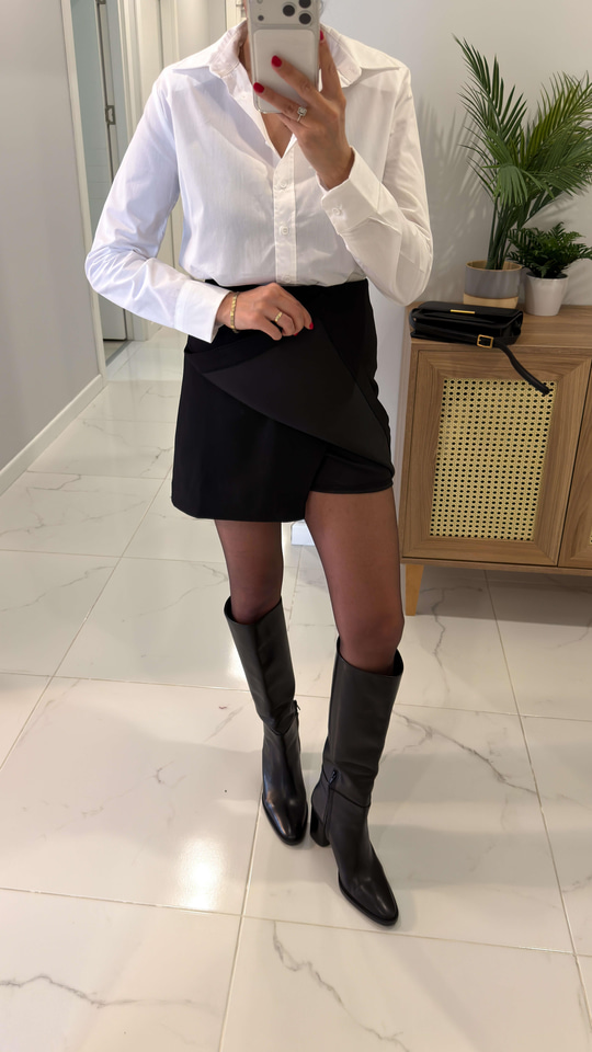 Adris Siyah Premium Şort Etek