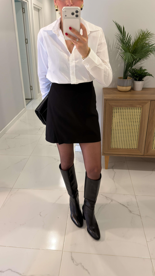 Adris Siyah Premium Şort Etek