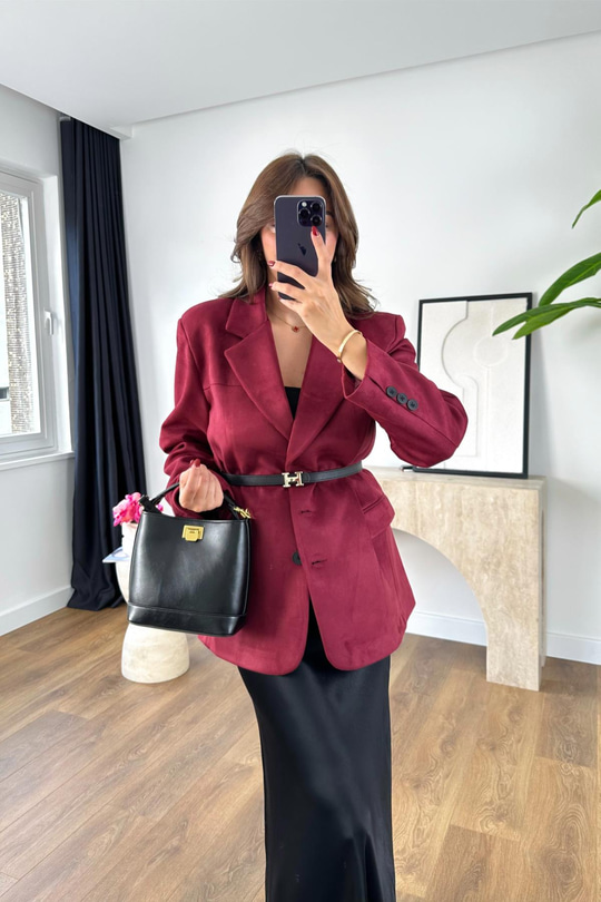 Corse Mürdüm İç Astar Detaylı Blazer Ceket