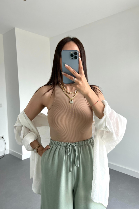 ZR Açık Kahve Bodysuit
